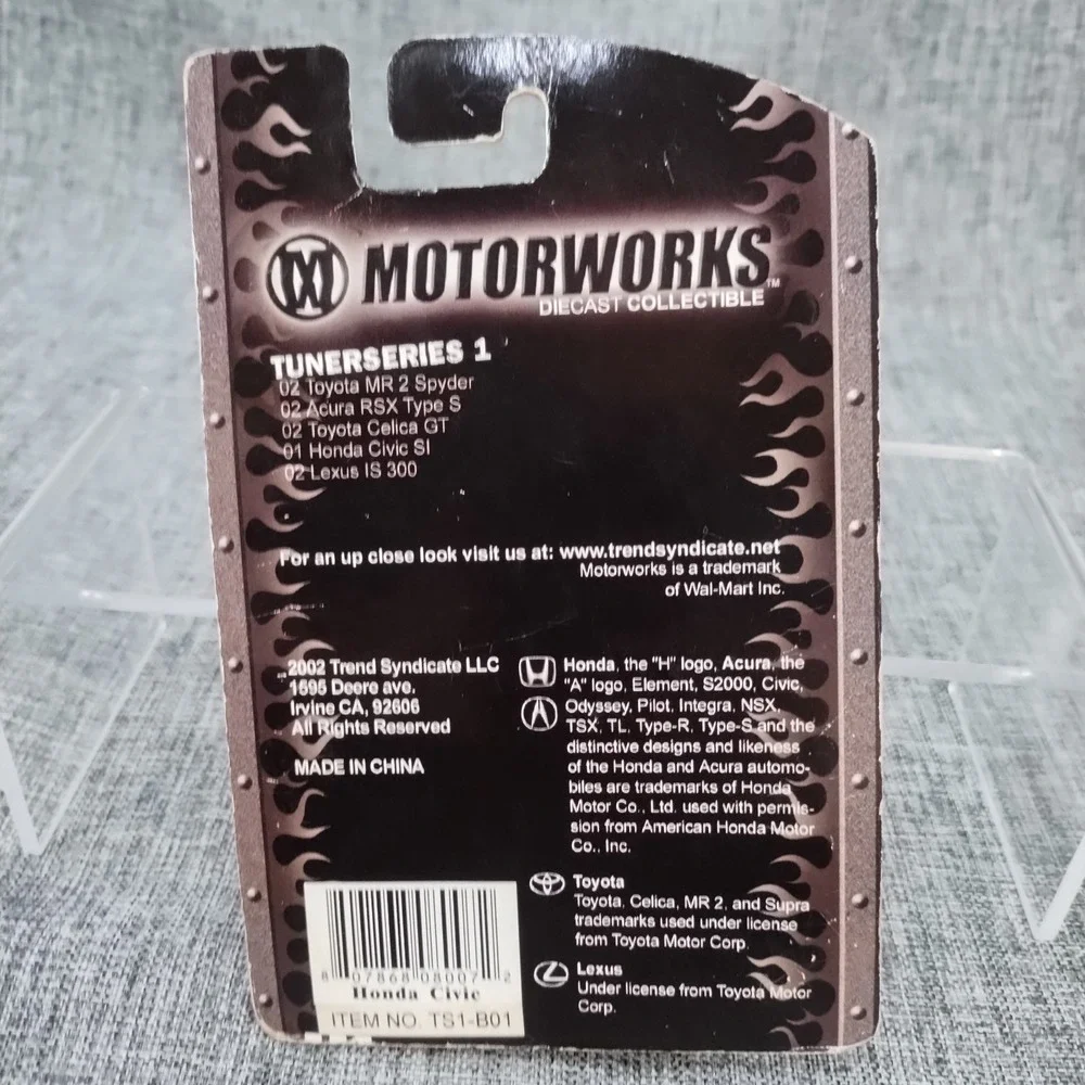 LOT OF 2 Motorworks Diecast Tuner Series 1 Honda Civic Si Yellow & Orange NIB